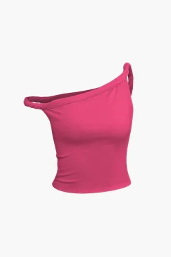 MICAS Tank Tops & Cami-Basic Asymmetrical Twist Sleeveless Top