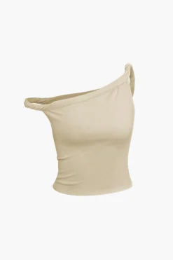 MICAS Tank Tops & Cami-Basic Asymmetrical Twist Sleeveless Top