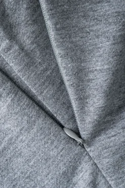 MICAS Skirt Sets-Basic Asymmetry Long Sleeve Top And Skirt Set GRAY