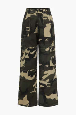 MICAS Pants-Basic Camo Print Trousers MILITARY