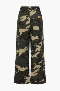 MICAS Pants-Basic Camo Print Trousers MILITARY