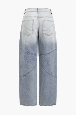 MICAS Jeans-Basic Faded Distressed Jeans BLUE