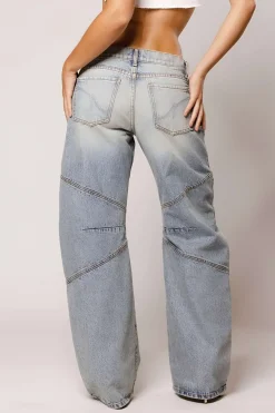 MICAS Jeans-Basic Faded Distressed Jeans BLUE