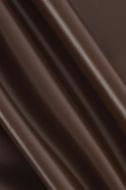 MICAS T-Shirts-Basic Faux Leather Cropped Tee