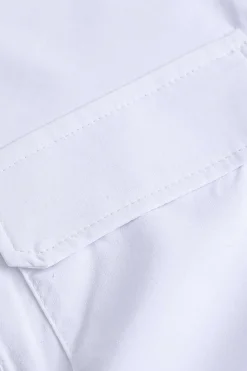 MICAS Blouses & Shirts-Basic Flap Pocket Twist Hem Shirt