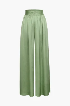 MICAS Pants-Basic Heavy Satin High Waisted Wide Leg Pants