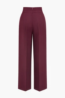 MICAS Pants-Basic High-Waisted Wide Leg Trousers