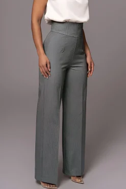 MICAS Pants-Basic High-Waisted Wide Leg Trousers