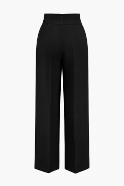 MICAS Pants-Basic High-Waisted Wide Leg Trousers