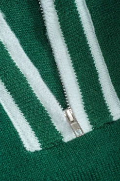 MICAS Knitwear|Knit Sets-Basic Knit Contrast Skirt Set DARK GREEN