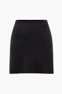 MICAS Skirts-Basic Knit Mini Skirt BLACK