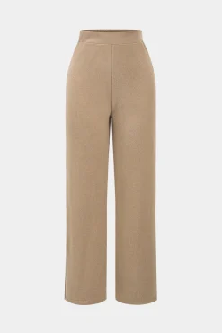 MICAS Pant Sets-Basic Long Sleeve Top And Trousers Set KHAKI