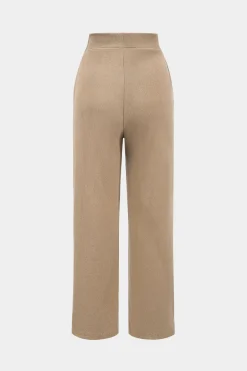 MICAS Pant Sets-Basic Long Sleeve Top And Trousers Set KHAKI