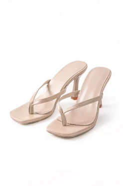 MICAS Shoes|Shoes-Basic Mid Heel Thong Sandals