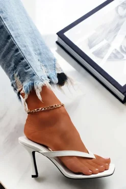 MICAS Shoes|Shoes-Basic Mid Heel Thong Sandals