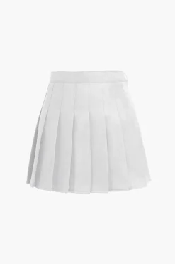 MICAS Skirts-Basic Pleated Mini Skirt