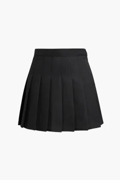 MICAS Skirts-Basic Pleated Mini Skirt
