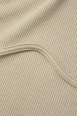 MICAS Tank Tops & Cami-Basic Rib Seam-detail Sleeveless Tank Top BEIGE