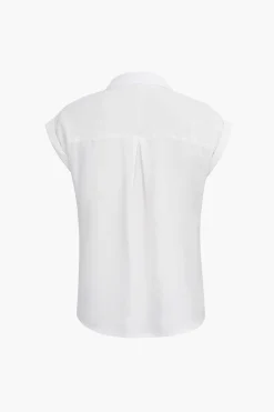 MICAS Blouses & Shirts-Basic Rolled Cuff Knotted Hem Shirt OPTICAL WHITE