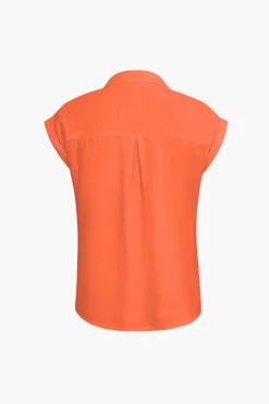 MICAS Blouses & Shirts-Basic Rolled Cuff Knotted Hem Shirt OPTICAL WHITE