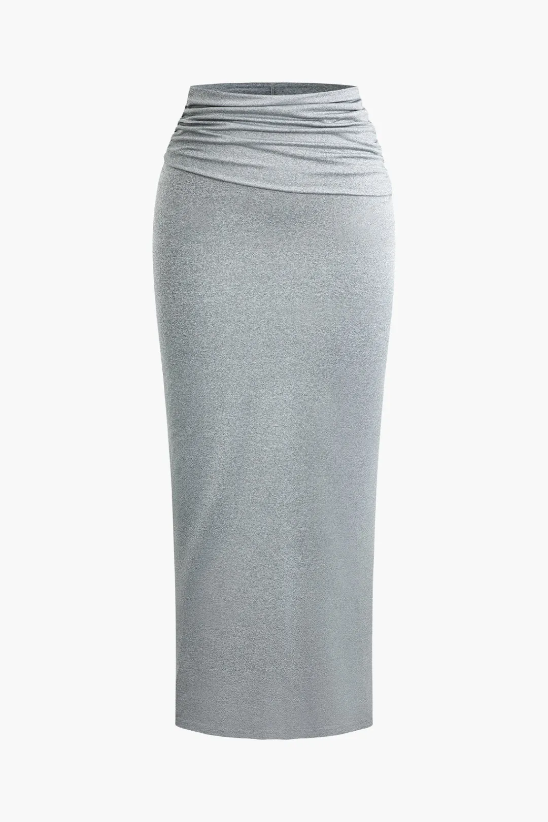 MICAS Skirt Sets|Vacation Sets-Basic Ruched Sleeveless Top And Slit Maxi Skirt Set LIGHT GRAY