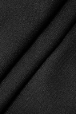 MICAS Midi Dresses-Basic Solid Corset Midi Dress BLACK