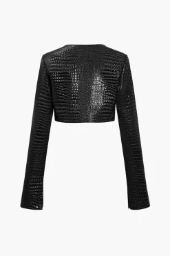 MICAS Outerwear|Outerwear-Basic Solid Crop Jacket