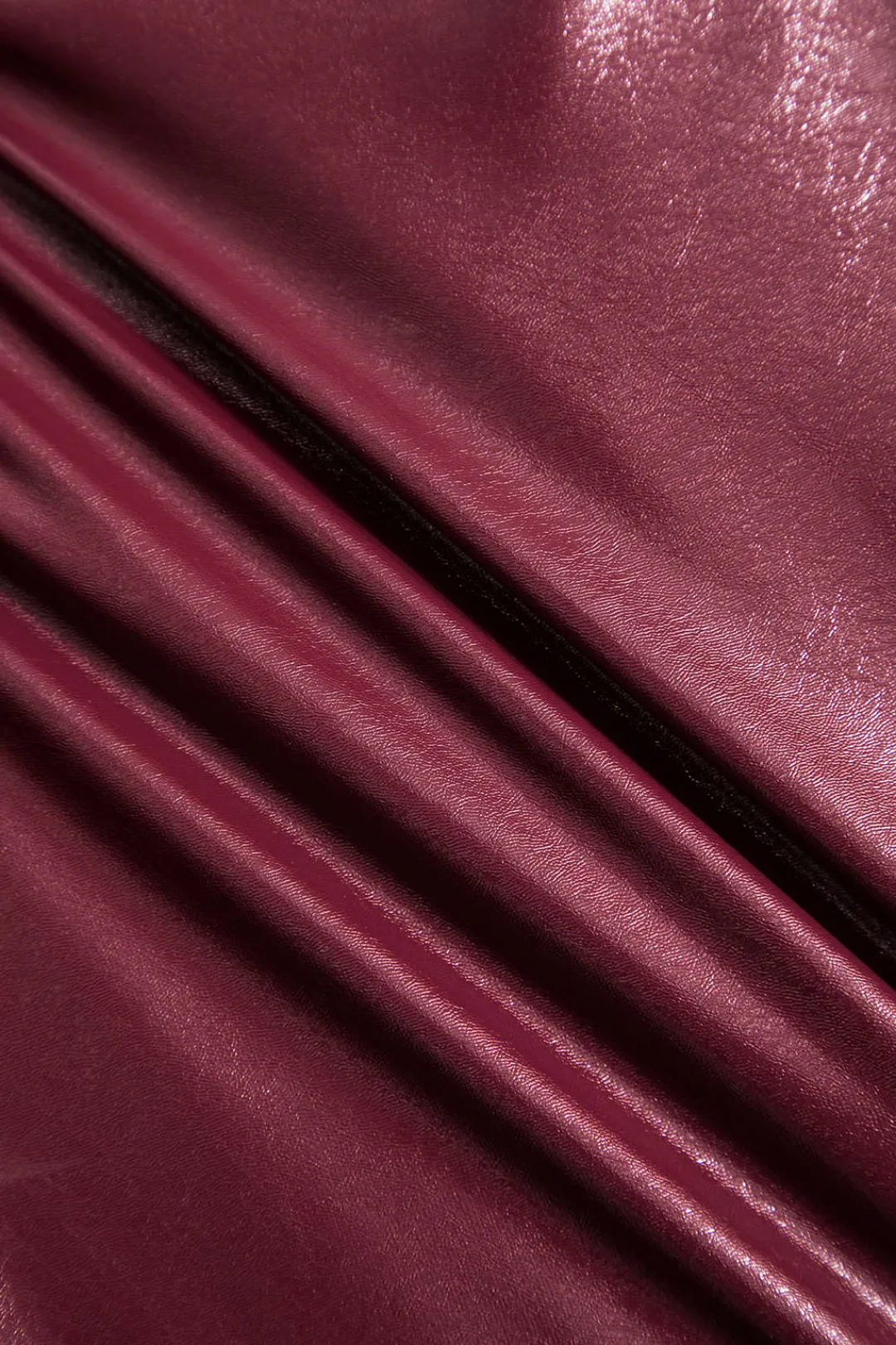 MICAS Bodysuits-Basic Solid Faux Leather Bodysuit