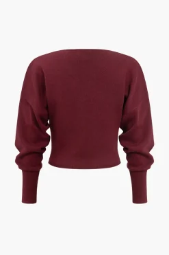 MICAS Knit Tops-Basic Solid Knit Long-Sleeve Top