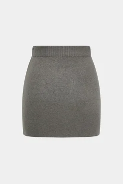 MICAS Knitwear|Knit Bottoms-Basic Solid Knit Mini Skirt