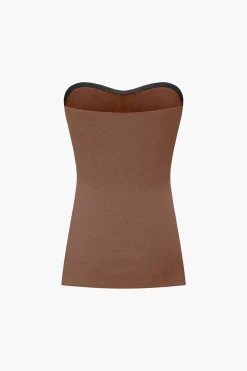 MICAS Short Sets|Vacation Sets-Basic Solid Knit Split Strapless Top And Shorts Set