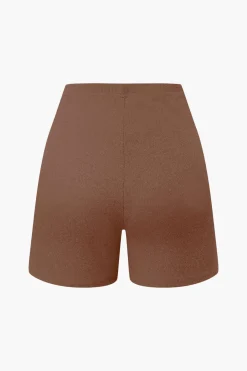 MICAS Short Sets|Vacation Sets-Basic Solid Knit Split Strapless Top And Shorts Set