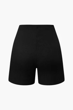 MICAS Short Sets|Vacation Sets-Basic Solid Knit Split Strapless Top And Shorts Set