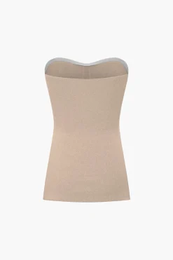 MICAS Short Sets|Vacation Sets-Basic Solid Knit Split Strapless Top And Shorts Set