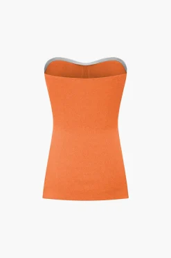 MICAS Short Sets|Vacation Sets-Basic Solid Knit Split Strapless Top And Shorts Set