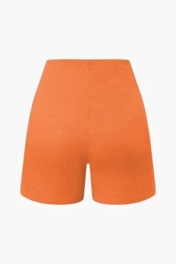 MICAS Short Sets|Vacation Sets-Basic Solid Knit Split Strapless Top And Shorts Set