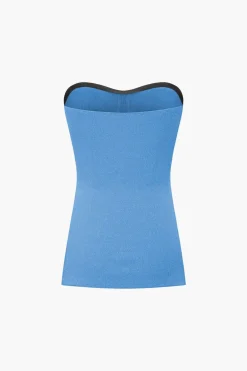 MICAS Short Sets|Vacation Sets-Basic Solid Knit Split Strapless Top And Shorts Set