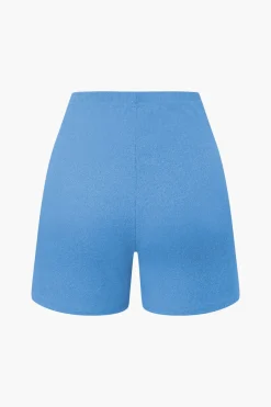 MICAS Short Sets|Vacation Sets-Basic Solid Knit Split Strapless Top And Shorts Set