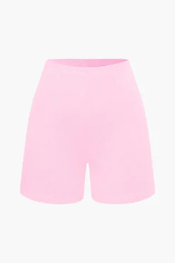 MICAS Short Sets|Vacation Sets-Basic Solid Knit Split Strapless Top And Shorts Set