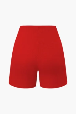 MICAS Short Sets|Vacation Sets-Basic Solid Knit Split Strapless Top And Shorts Set