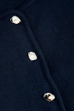 MICAS Knitwear|Knit Tops-Basic Solid Knit Vest DARK BLUE