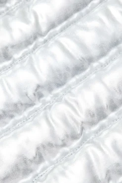 MICAS Skirts-Basic Solid Lace-Up Mini Skirt SILVER