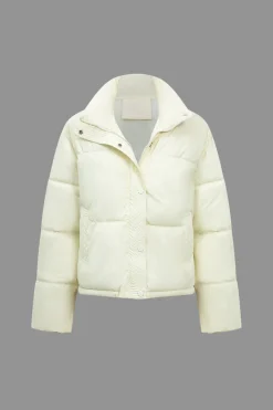 MICAS Outerwear|Outerwear-Basic Solid Puffer WHITE