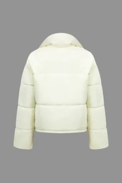 MICAS Outerwear|Outerwear-Basic Solid Puffer WHITE