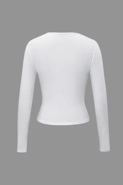 MICAS Long Sleeve Tops|Long Sleeves Tops-Basic Solid Round Neck Long Sleeve Top