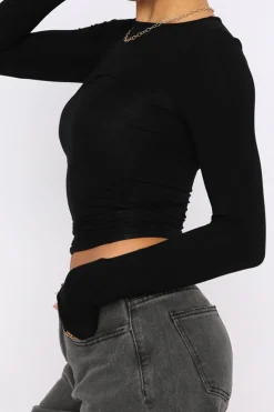 MICAS Long Sleeve Tops|Long Sleeves Tops-Basic Solid Round Neck Long Sleeve Top