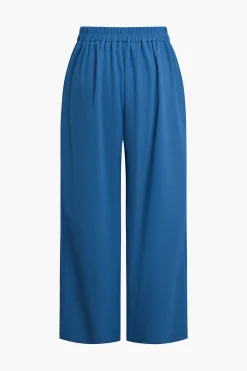 MICAS Pant Sets|Vacation Sets-Basic Solid Sleeveless Top And Straight Leg Pants Set