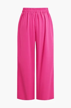 MICAS Pant Sets|Vacation Sets-Basic Solid Sleeveless Top And Straight Leg Pants Set