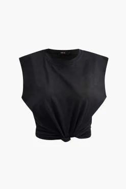 MICAS T-Shirts-Basic Solid Sleeveless T-shirt