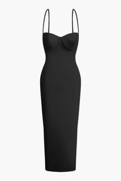 MICAS Maxi Dresses-Basic Solid Slip Maxi Dress